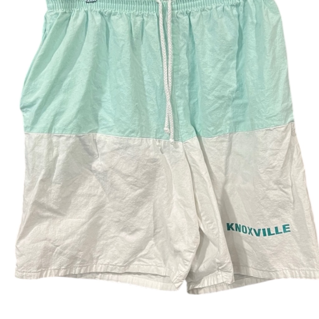 Vintage Swim Trunks Medium Colorblock Mint White Knoxville Usa